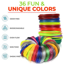 3D Pen Filament with Silicon Design Mat and Compatible Stencils Book with 11 Templates - 1.75mm PLA Plastic Refills - 360 Feet of Assorted Filament for 3D Drawing and Doodling