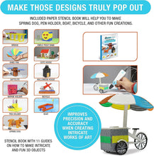 3Dmate Starter - Transparent 3D Pen Mat 9 x 7 Inches with Compatible Stencils Book - Flexible Two-Sided Heat-Resistant Silicone - 3D Pen Accessories - Templates for Kids, Adults