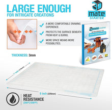 3Dmate Starter - Transparent 3D Pen Mat 9 x 7 Inches with Compatible Stencils Book - Flexible Two-Sided Heat-Resistant Silicone - 3D Pen Accessories - Templates for Kids, Adults